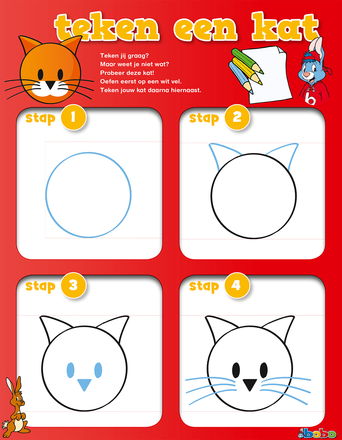 Met cirkels een kat tekenen