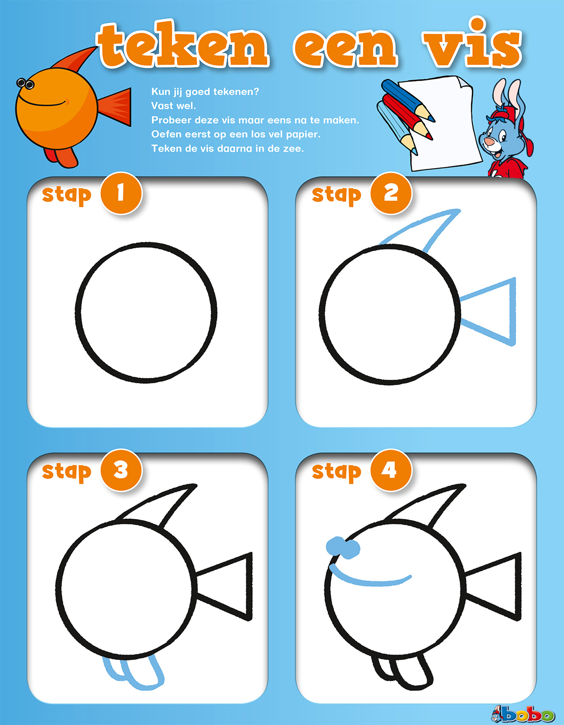 Met cirkels een vis tekenen